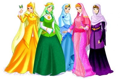 Afghan Princess Cartoon, Hijab Princess Cartoon, Hijab Cartoon Purple, Muslim Girl Cartoon, Muslimah Girl Cartoon, Disney Invitations, Princess Fairytale, Stylish Hijab, Anime Muslim