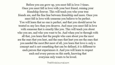 We Fall In Love With 3 People In Our Lifetime - Each One for a Specific Reason. Three Kinds Of Love, We Fall In Love With 3 People, 3 Loves In A Lifetime, 3 Types Of Love, Three Types Of Love, Falling Out Of Love Quotes, Three Loves, Jung Quotes, Different Kinds Of Love