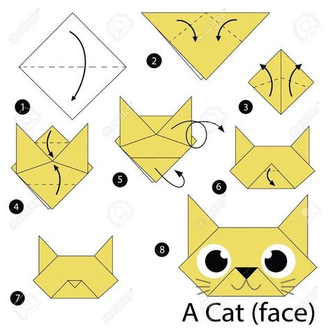 Learn to make a cute origami cat face with this easy-to-follow tutorial. Great for kids and adults of all Cat Face Tutorial, Origami Cat Face, Face Tutorial, Origami Gifts, Cute Origami, Origami For Beginners, Cute Cat Face, Origami Love, Origami Patterns