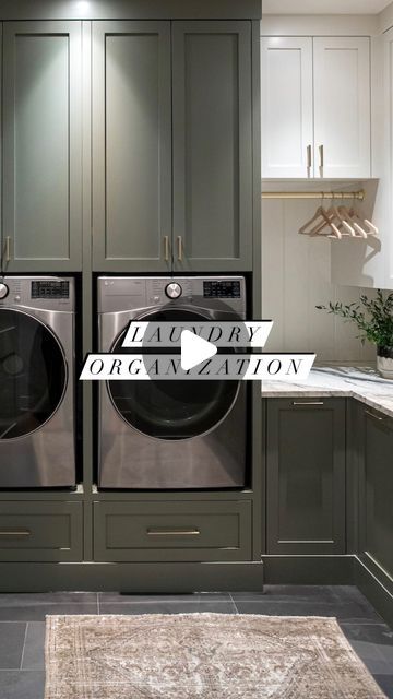 Melissa Manzardo Hryszko | Laundry room organization was key when we designed and built our client's beautiful custom home.
To make this space as efficient as... | Instagram Tall Cabinet Next To Washer And Dryer, Tall Washer And Dryer Laundry Room, Laundry Room With Raised Washer Dryer, Iron Ore Laundry Cabinets, Iron Board Storage Wall Mount, Raised Washer Dryer, Hidden Washer Dryer, Washer And Dryer Cabinet, Laundry Room Ironing Board