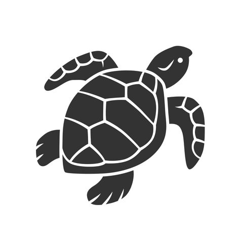 Turtle glyph icon. Slow moving reptile with scaly shell. Underwater aquatic animal. Swimming ocean creature. Oceanography. Marine fauna. Silhouette symbol. Negative space. Vector isolated illustration Turtle Icon, Turtle Vector, Turtle Silhouette, Ocean Svg, Swimming Ocean, Aquatic Animal, Space Vector, Oceanography, Glyph Icon