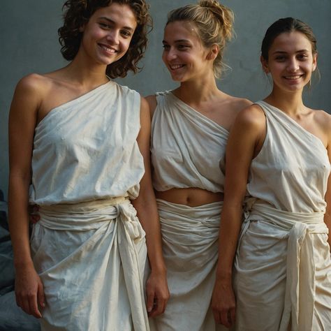 It's almost a cliché by now, but we still love the "toga party" motto. Toga Party Outfit, Greek Skirt, Toga Outfit, Party Motto, Greek Toga, Egypt Goddess, Roman Toga, Goddess Party, Toga Party