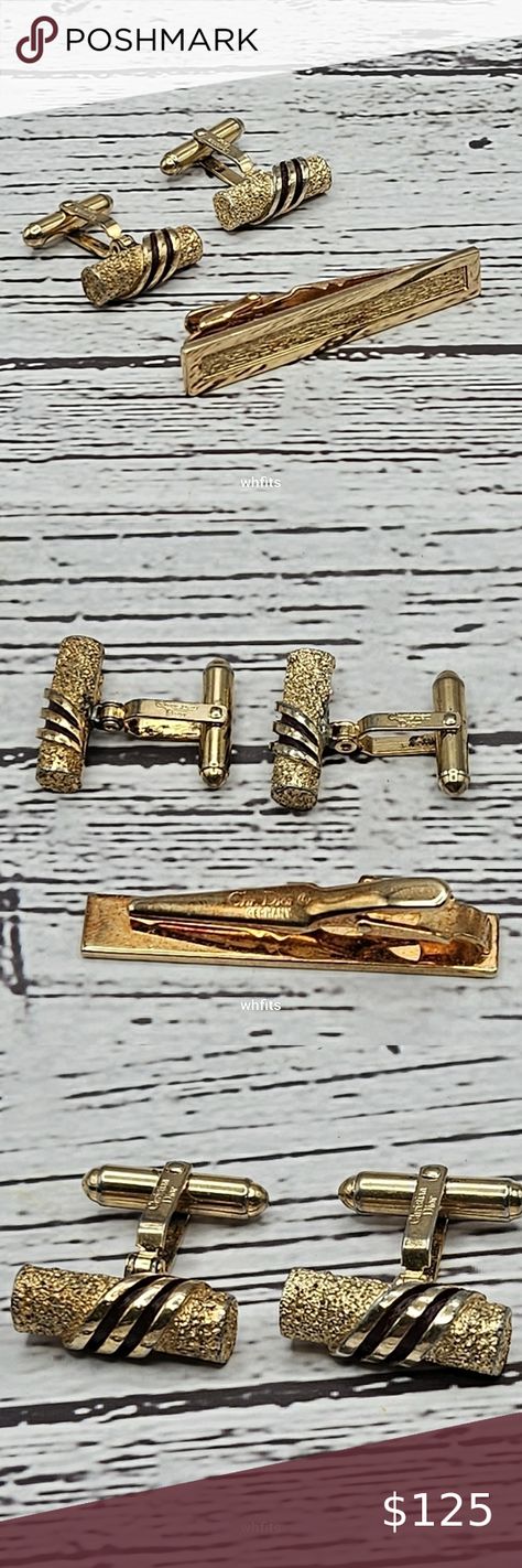 Christian Dior Gold Tone Cufflinks and Tie Bar Set Dior Gold, Tie Bar, Bar Set, Christian Dior, Cufflinks, Gold Tones, Dior, Bar, Fashion Design