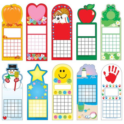 Our Personal Incentive Charts Seasonal Pack is perfect for keeping track of incentives and rewards the whole year through. Ideal for positive reinforcement, each chart has 25 squares, plenty of spaces for achievable goals and using with stickers, stamps, pens and more. A blank spot on the front of the chart can be personalized with the child's name or task to be completed, and the blank back is perfect for writing the reward being earned, writing words of encouragement or keeping track of books read. These charts are a great way to motivate students and allows them to monitor their own progress, as well as encouraging good behavior and teaching kids' responsibility. They work well for attendance charts, reading charts, recording homework and assignments completed, monitoring good behavior Incentive Charts, Attendance Chart, Creative Shapes, Shape Chart, Incentive Chart, School Study Ideas, Achievable Goals, Reading Charts, Reward Chart Kids