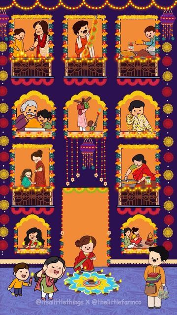 Diwali Posters Creative, Rangoli Illustration, Pickle Illustration, Diwali Festival Drawing, Happy Diwali Animation, Rangoli Images, Diwali Illustration, Diwali Animation, Graphic Design Activities