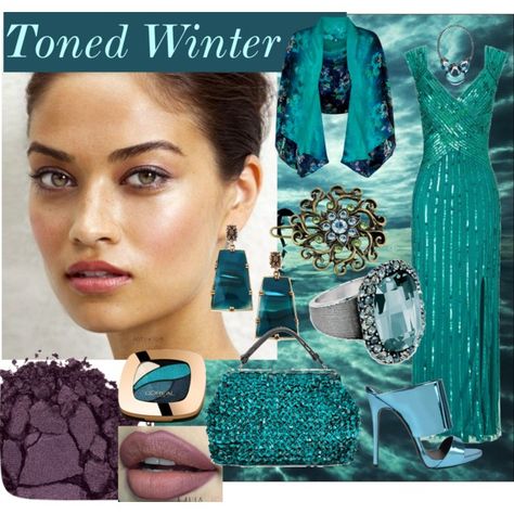 Toned Winter by prettyyourworld on Polyvore featuring beauty, L'OrÃ©al Paris, Monsoon, 1928, Stephen Dweck, Alexis Bittar, Ariella, Giuseppe Zanotti, Urban Decay and Marni Toasted Soft Winter, Deep Winter Palette, Soft Summer Palette, Deep Winter Colors, Stephen Dweck, Winter Color Palette, True Winter, Deep Autumn, Seasonal Color Analysis