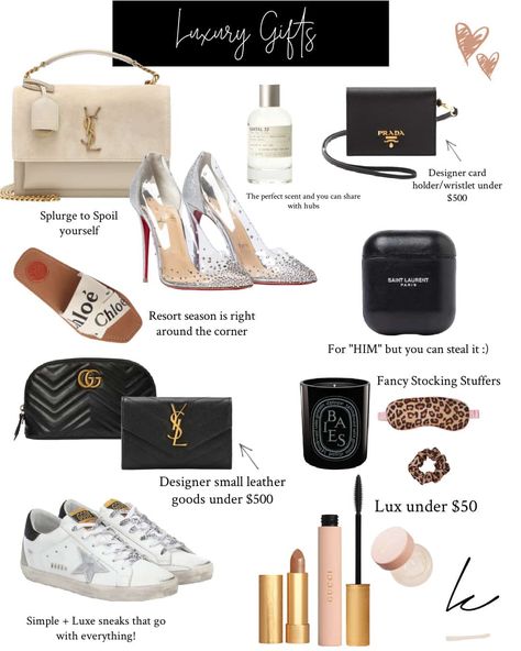 Lux Gifts For Women, Luxurious Gifts For Women, Luxury Wishlist Ideas, Luxury Gifts For Girlfriend, Luxury Gifts Aesthetic Women, Expensive Gift Ideas For Women, Luxury Gifts For Mom, Gifts For Bougie Friend, Boujee Christmas Gifts