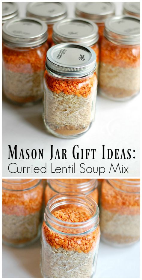 Mason Jar Gift Ideas: Curried Lentil Soup Mix! This is a frugal way to give a practical and delicious gift! Add the printable recipe card and a fun Nessy ladle for the final touch! Print your free recipe card here: http://wp.me/pUbK5-vye Mason Jar Soup, Mason Jar Gift Ideas, Jar Gift Ideas, Dry Soup Mix, Curried Lentil Soup, Recipe Cards Printable Free, Printable Recipe Card, Mason Jar Gift, Soup In A Jar