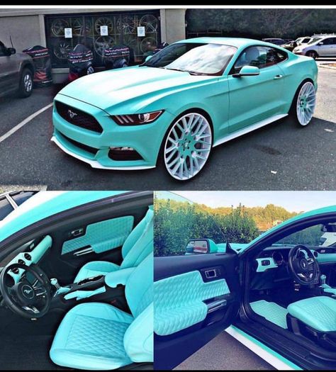 Car Mods Interior, Mustang Accessories, Teal Car, Blue Car Accessories, Blue Mustang, Truck Wrap, Car Paint Jobs, Fast Sports Cars, Lux Cars