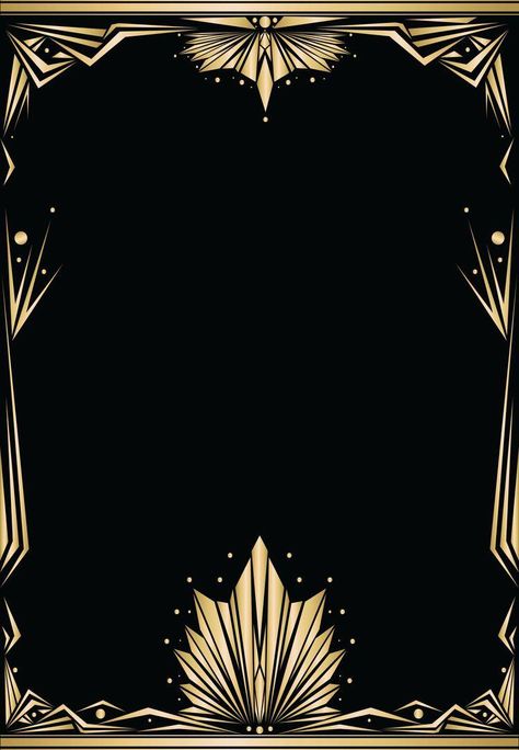 Gatsby Party Invitations, Great Gatsby Invitation, Gatsby Birthday Party, Black And Gold Invitations, Gatsby Party Decorations, Motifs Art Nouveau, Art Deco Party, Art Deco Invitations, Frame Birthday