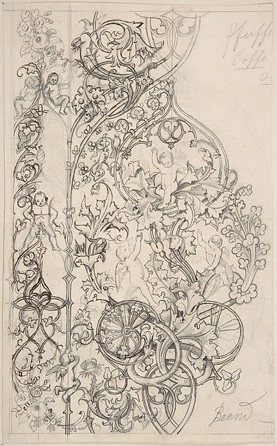 Gothic Ornament, Leaves Vintage, Ornament Drawing, Art Nouveau Illustration, Acanthus Leaves, Alphonse Mucha, Acanthus Leaf, Pics Art, Vintage Wall