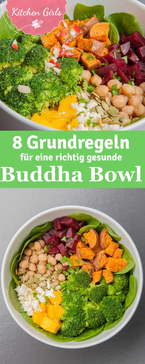 Wir sagen euch was eine Buddha Bowl ist und geben euch das Grundrezept und unser Lieblingsrezept gleich dazu! Tasty Shots, 500 Calorie, Salad Recipes Healthy Easy, Diner Recept, Salad Recipes For Dinner, Healthy Clean Eating, Buddha Bowl, Nutrition Education, Chicken Salad Recipes