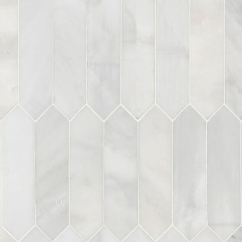 MSI Picket 3'' x 12'' Marble Mosaic Tile | Wayfair Mosaic Marble, Kitchen Backsplash Designs, Honed Marble, Calacatta Marble, Marble Mosaic Tiles, Shower Surround, Mosaic Flooring, Marble Tile, Marble Mosaic