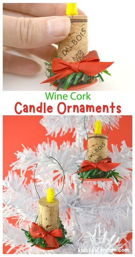 Cork Candle, Wine Cork Christmas, Wine Cork Crafts Christmas, Juleverksted For Barn, Cork Christmas, Cork Crafts Christmas, Diy Cork, Wine Cork Diy Crafts, Cork Crafts Diy