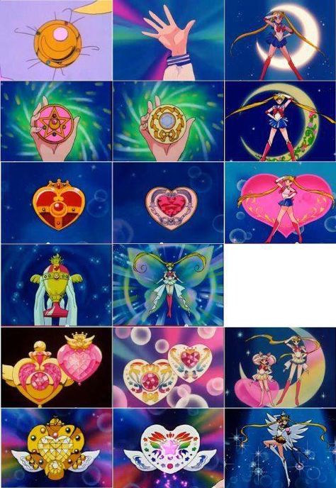 Sailor Moon transformations Moon Prism Power, Sailor Moon Transformation, Sailor Moon Wedding, Sailor Moon Tattoo, Neo Queen Serenity, Sailor Moon Luna, Arte Sailor Moon, Sailor Moon Usagi, Sailor Chibi Moon