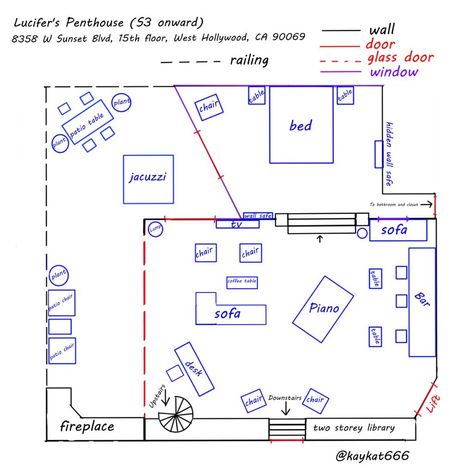 Lucifer Penthouse, Penthouse Floor Plan, Penthouse Layout, Seoul Apartment, Penthouse Ideas, Penthouse Interior, Building Layout, Apartment Floor Plan, Wall Safe