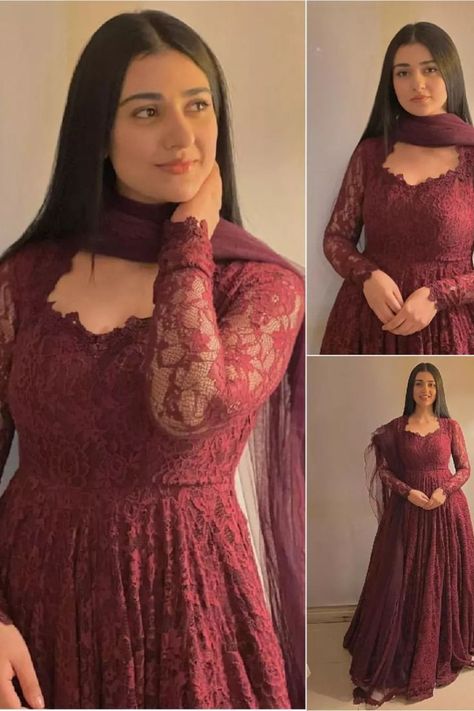 #SarahKhan looks pretty last night at #FalakShabbir's concert ❤ Sarah Khan, Simple Frocks, Anarkali Dress Pattern, Simple Gowns, Simple Kurta Designs, Stylish Short Dresses, Pakistani Dresses Casual, Pakistani Fancy Dresses, Women Dresses Classy