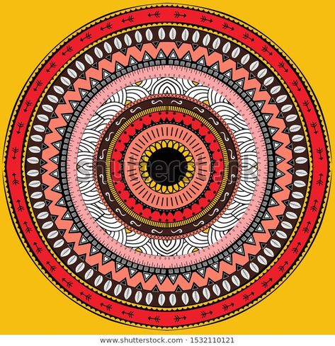 This is pattern of a round shape. It has a symmetric path and shape. #pattern #tribal #indian #round #circle #pop #art #modern #traditional #mandala #ethnic #indonesian Traditional Mandala, Pop Art Modern, Pop Art Colors, Capstone Project, Mosaic Inspiration, African Traditions, Contemporary Graphic, Mandala Design Pattern, African Necklace