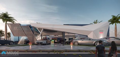 CAR SHOWROOM on Behance Car Showroom Architecture, Car Showroom Interior, Car Showroom Design, Modern Warehouse, Showroom Inspiration, Concept Models Architecture, Facade Architecture Design, Layout Architecture, Car Showroom