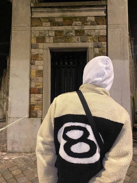 Stussy 8 ball Outfit Streetwear Stussy 8 Ball Sherpa Jacket Outfit, 8 Ball Sweater, Stussy 8ball, Stussy Outfit, Sherpa Outfit, Stussy Jacket, Stussy 8 Ball, Ball Outfit, Streetwear Jackets