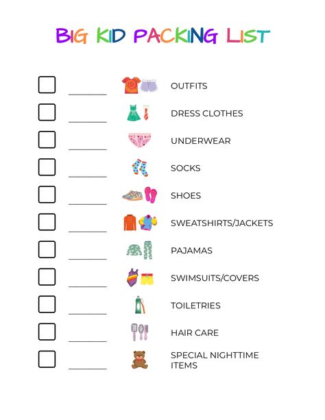 Picture packing list: This packing checklist helps kids to pack for a trip independently, even if they're not reading yet. Packing List Kids, Kids Checklist, Family Resources, Organizing Closet, Pack For A Trip, Command Centers, Mom Health, Garage Basement, Packing Kids