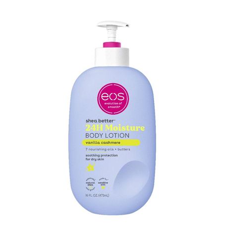 eos Shea Better Body Lotion- Vanilla Cashmere, 24-Hour Moisture Skin Care, Lightweight & Non-Greasy, Made with Natural Shea, Vegan, 16 fl oz Cute Body Care Products, Eos Body Lotion Vanilla, Eos Lotion Vanilla Cashmere, Vanilla Eos Lotion, Eos Vanilla Lotion, Eos Moisturizer, Eos Lotion Vanilla, Eos Cashmere, Eos Vanilla Cashmere Lotion