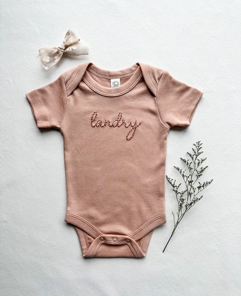 Personalized Name Embroidered Baby Bodysuit, Coming Home Outfit, Hand Stitched Newborn Clothes with Name, Baby Handmade Gift Embroider Baby Clothes, Hand Embroidered Baby Clothes, Embroidered Baby Onesie, Embroidered Onesie Girl, Baby Onesie Embroidery, Onesie Embroidery, Embroidery Baby Clothes, Embroidered Baby Clothes, Embroidered Onesie