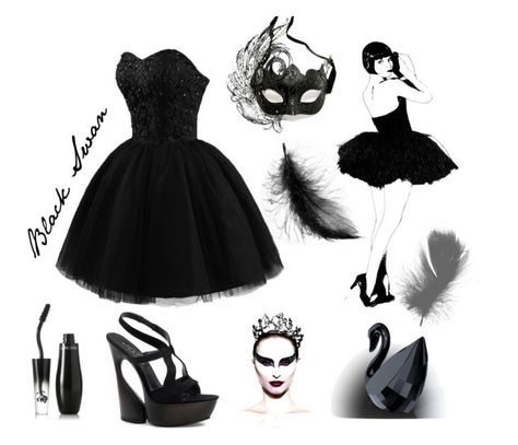 Black Swan Outfit, Swan Outfit, Sweetheart Neckline Dress, Lengthening Mascara, Pure Elegance, Black Suede Pumps, White Swan, Neckline Dress, Swan Lake