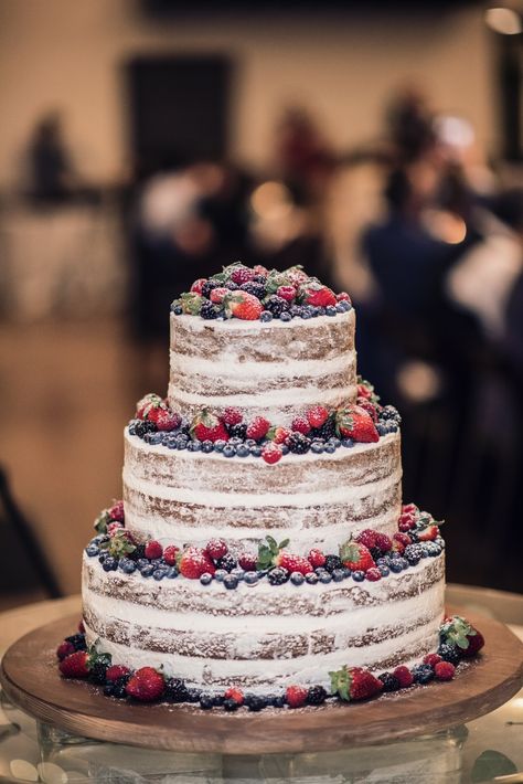 Berries Wedding Cake, Wedding Cake Berries, Wedding Cake Fruit, Berry Wedding Cake, Glamorous Wedding Cakes, Nude Cake, African Inspired Wedding, Fruit Wedding Cake