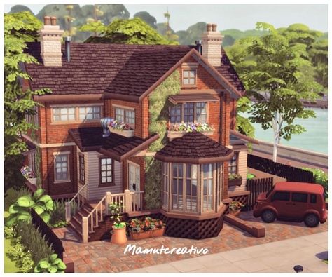 Sims 4 Cottage, Sims 4 Houses Layout, Lotes The Sims 4, Bloxburg House Ideas Aesthetic, Bloxburg House Ideas Layout, Sims 4 House Plans, Sims 4 House Building, House Bloxburg, Sims 4 House Design