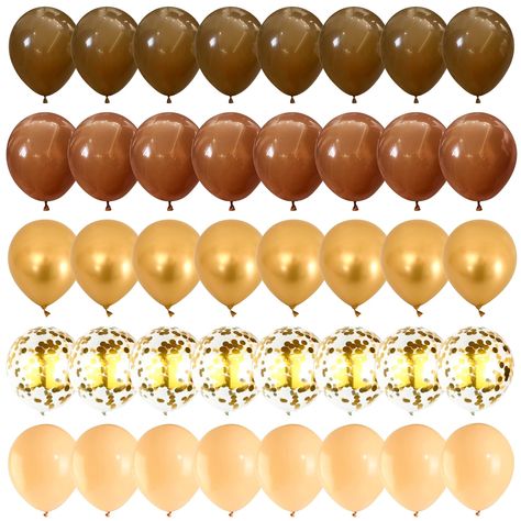 PRICES MAY VARY. ✨Well-coordinated party decoration: This balloon decoration set includes 10 x 12-inch gold glitter, 15 x 12-inch coral, 10 x 12-inch cocoa, 15 x 12-inch apricot, 10 x 12-inch metallic gold, and 1 roll of ribbon. This balloon decoration set offers a stunning combination of colors, carefully curated to create a beautiful and visually appealing display. You can create various surprising designs when combined with other colors. Experience a delightful atmosphere with our balloon set Brown Theme Party, Tini Birthday, Teddy Bear Theme Birthday, Gold Themed Birthday Party, Bear Theme Birthday, Teddy Bear Theme, Sweet 16 Decorations, Balloon Chain, Balloon Kit