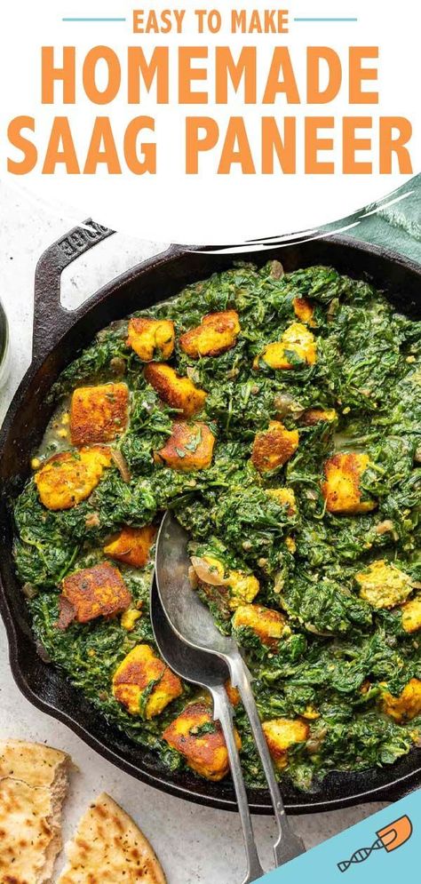 Sag Paneer Recipe, Saag Paneer Recipe, Saag Recipe, Summer Vegetarian Recipes, Saag Paneer, Paneer Recipe, Easy Indian Recipes, Happy Cooking, Paneer Recipes