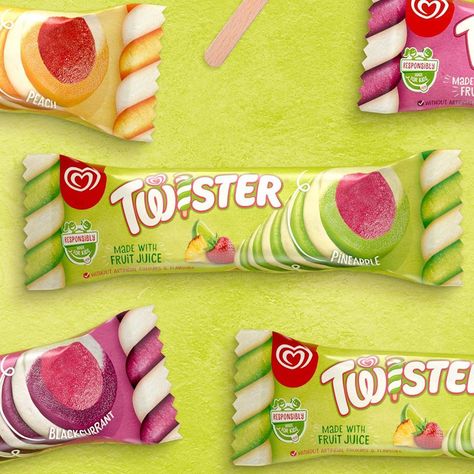 World Brand Design Society on Instagram: “⠀ Sunhouse Creative @sunhousecreative - Twister Ice Lollies . worldbranddesign.com/submit/ ⠀ . ⠀ #icecream #frozenfood #art #design…” Twister Ice Cream, Twister Ice Lolly, Fruity Ice Cream, Fun Halloween Treats, Ice Lollies, Cupcake Decor, Ice Cream Pops, Ice Lolly, Frozen Food