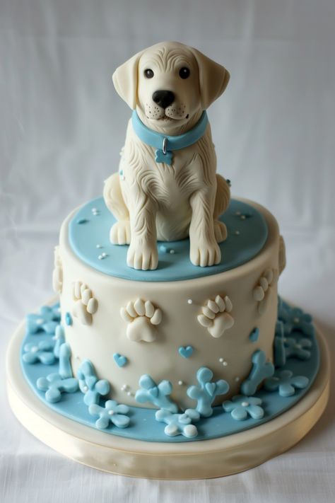 Unique Labrador Birthday Cakes That Impress and Delight Dog Birthday Cake Design, Labrador Cake, Puppy Cake, 21st Birthday Cakes, Dog Birthday Cake, Birthday Dog, Bird Cakes, Dog Cakes, School Treats