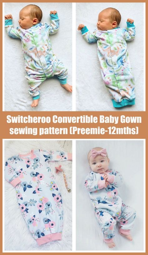 Baby Sleeper Pattern, Baby Romper Pattern Free, Premie Baby Clothes, Preemie Patterns, Preemie Baby Clothes, Baby Sewing Patterns Free, Premie Baby, Boys Sewing Patterns, Gown Sewing Pattern