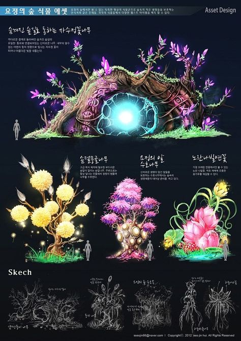 2d Artist Portfolio, Fantasy Fruit Concept Art, Alien Plants Concept Art, Fantasy Plants Concept Art, Fantasy Plants Art, Magical Plants Art, Flowers Concept Art, Fantasy Environment Concept Art, Plant Concept Art