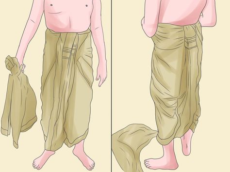 How+to+Wear+a+Pancha+Kachcham+--+via+wikiHow.com Sarong Pants, How To Wear A Blanket Scarf, Dapper Outfit, 3 Ways To Wear, Dhoti Pants, India And Pakistan, Beach Skirt, Japanese Street Fashion, Clothing Hacks