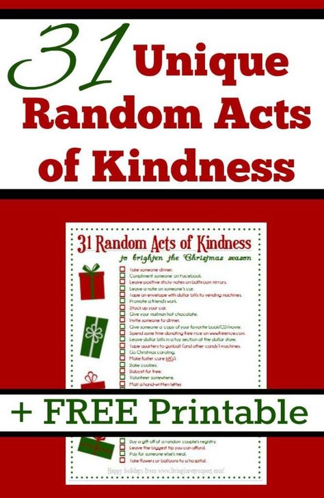 Random Acts Of Kindness Christmas, Christmas Service Projects, Random Acts Of Christmas Kindness, Free Christmas Printable, Christmas Kindness, Lds Christmas, Kindness For Kids, Community Service Ideas, Acts Of Service