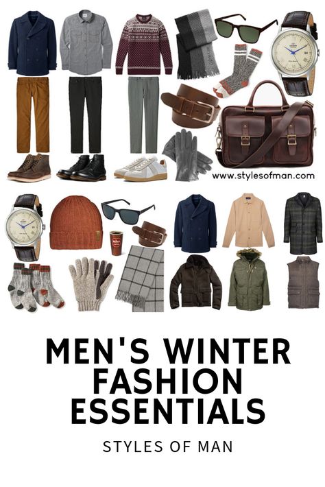 Winter is coming! Prepare now for the essentials in men's winter fashion essentials including sweaters, pants, jackets and accessories. Plus all the winter layers! #menswintertrends #mensshoes #mensfashion #menswinterfashion #stylesofman #mensoutfits Winterwear Outfit Men, Mens Winter Wardrobe, Men's Winter Fashion, Wardrobe Men, Cocktail Attire Men, Winter Layers, Mens Fashion Blog, Winter Outfits Men, Fashion Trends Winter