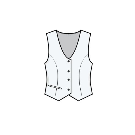 WAISTCOAT vest sewing pattern Free Waistcoat Pattern, Vest Illustration, Unique Sewing Patterns, Ladies Waistcoat, Vest Sewing, Waistcoat Pattern, Couture Blouse, Diy Skirts, Vest Pattern Free