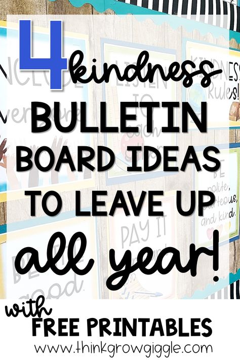 Need bulletin boards you can use all year long? These kindness bulletin board ideas are the perfect way to keep your classroom looking fresh and reminding students about the importance of kindness. Click the pin to check out these simple bulletin board ideas! Staff Bulletin Board Ideas Hallways, Social Committee Bulletin Board, Office Bulletin Boards Ideas, Bulletin Board Ideas For All Year Round, Positive Message Bulletin Boards, Be You Bulletin Board Ideas, Grow Kindness Bulletin Board, Bulletin Board Ideas That Can Stay Up All Year, Be The Change Bulletin Board