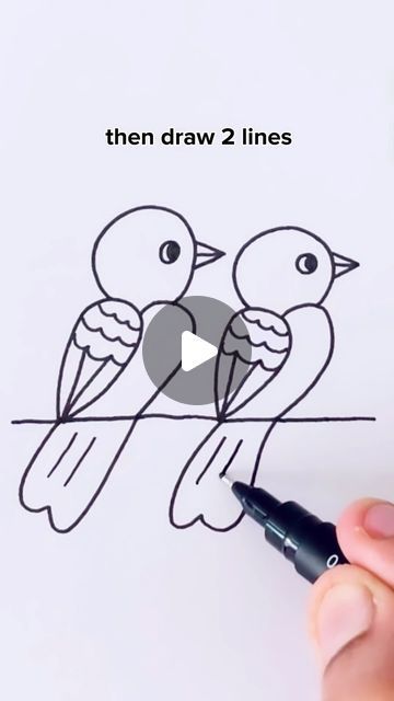 Creative Drawing for kids on Instagram: "Easy Bird Drawing #reels #draw #drawing #art" Easy Bird Drawing For Kids, Birds Drawing Easy For Kids, Kid Drawing Ideas, Little Bird Drawing, Kids Drawing Easy, Easy Bird Drawing, Drawing Reels, How To Draw Lips, Draw Lips