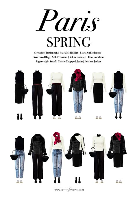 12 Outfits Styled for Paris in the Spring Spring Outfits 23, May Europe Travel Outfits, What To Wear In Spring 2023, Paris Outfits Ideas Spring, Paris Outfits May 2023, Clothes For Paris In Spring, Paris Wardrobe Capsule, Spring Fashion Europe, Spring Outfits Switzerland