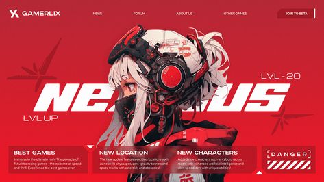 Gamerlix / Main page :: Behance Desain Ux, Cyberpunk Design, Gfx Design, Map Projects, 3d Map, Desain Buklet, Banner Design Inspiration, Editing Tricks, Gaming Banner