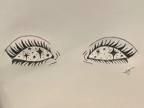 starry eye drawing for my forearm Witchy Eye Drawing, Galaxy Eyes Tattoo, Eye Drawing Tattoo Design, Eyes With Stars Drawing, Illustrative Eye Tattoo, Eye With Stars Tattoo, Spiritual Eye Drawing, Star Eyes Tattoo, Open Your Eyes Tattoo