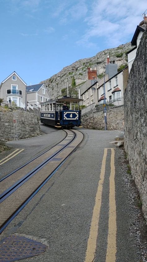 Metro Man on Instagram: “The Great Orme Tramway in Llandudno, Wales #tram #instatram #Wales #funicular” Llandudno Wales, Wales Scenery, Tenby Wales Pictures, Dolgellau Wales, Docklands Light Railway, Welsh Dragon, North Wales, Light Rail, Days Out