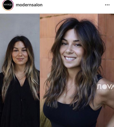 Ideas Haircut, Long Shag Haircut, Fesyen Rambut, Brown Blonde Hair, Brown Hair With Highlights, Grunge Hair, Haircut Ideas, Brown Hair Colors, Brunette Hair