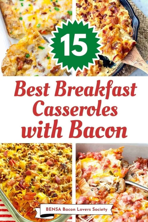 Brunch Recipes With Bacon, Best Breakfast Casseroles, Quiche Keto, Easter Breakfast Casserole, Bacon Casserole Recipes, Breakfast Casserole With Bacon, Bacon Recipes Breakfast, Bacon Brunch, Breakfast Casserole With Bread