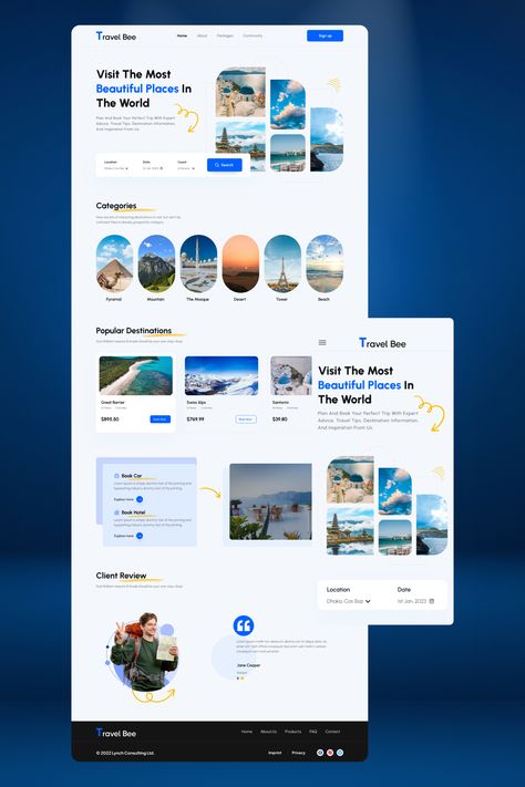 Hello,This is a Travel Agency Landing Page Concept. Let me know what you are thinking about the design. Travel Landing Page, Landing Page Ui Design, Travel Agency Website, Agency Landing Page, Travel Website Design, Food Web Design, Landing Page Ui, Simple Web Design, Agency Website Design