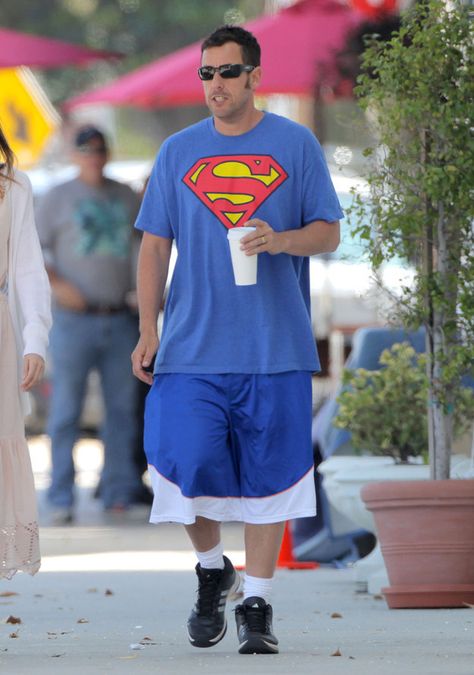 Serious Question: How Many Pairs Of Basketball Shorts Does Adam Sandler Own? Adam Sandler Outfits, Adam Sandler, Superman, Quotes